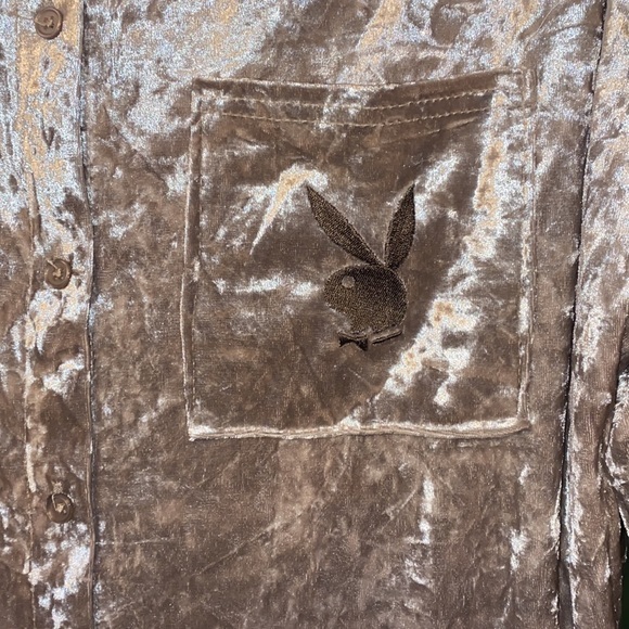 Brand NEW NWT Ladies Playboy Tan Crushed Velour Shacket velvet soft feel very - Picture 7 of 16